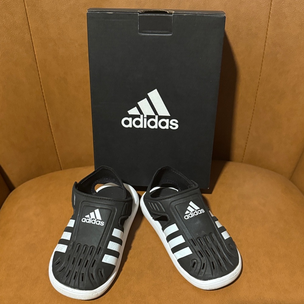 Adidas Kids Black and White Sandals or Water Shoes